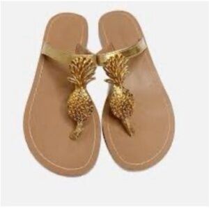 Lilly Pulitzer Gold Pineapple Sandals